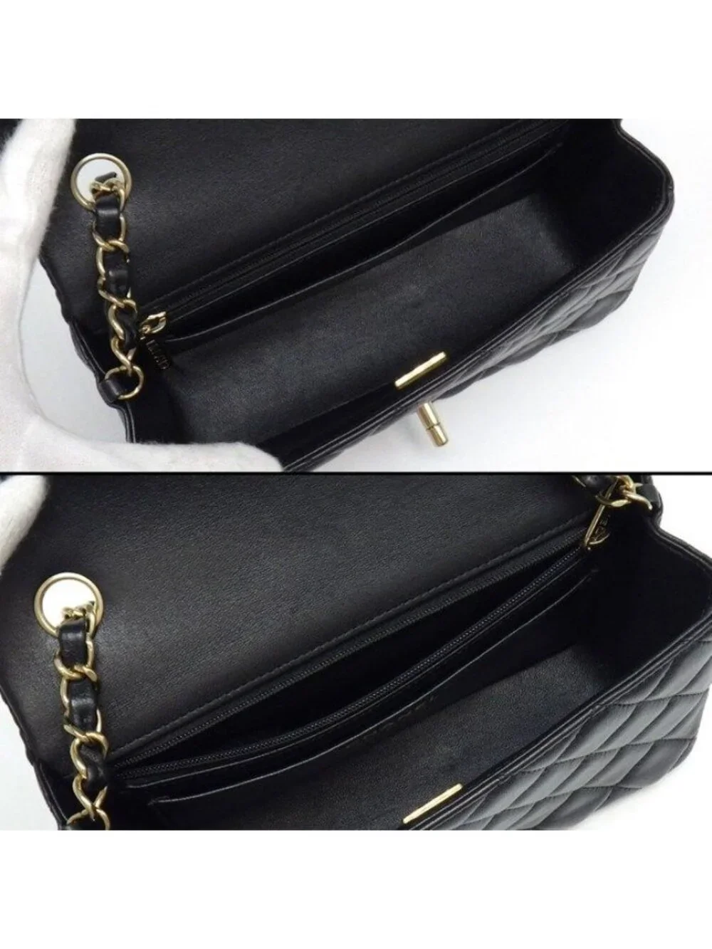 Chanel Shoulder Bag Quilted 20 Mini Classic Black Bordeaux Lambskin